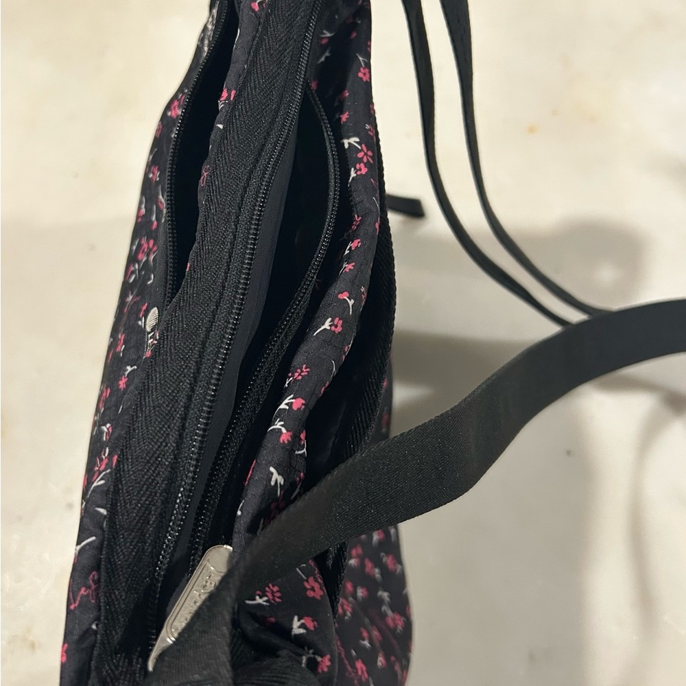 LeSportsac Black and Pink Floral Crossbody Bag - Picture 3 of 5